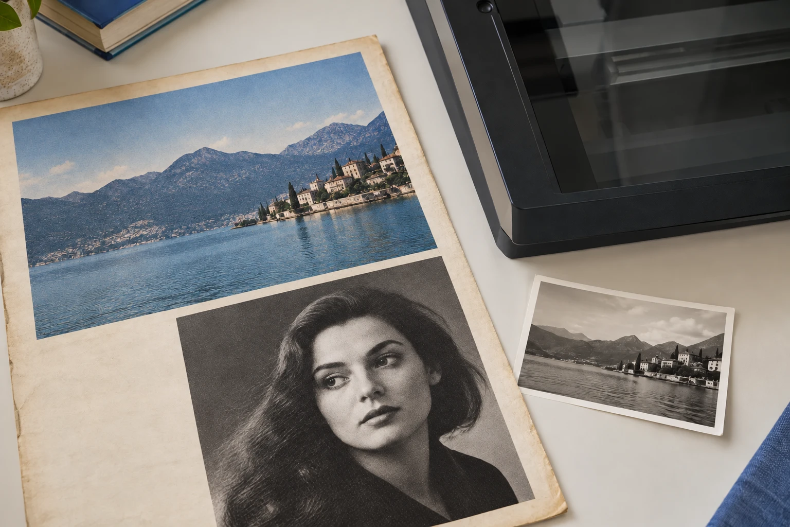AI-generated descreened comparison of the same archival page