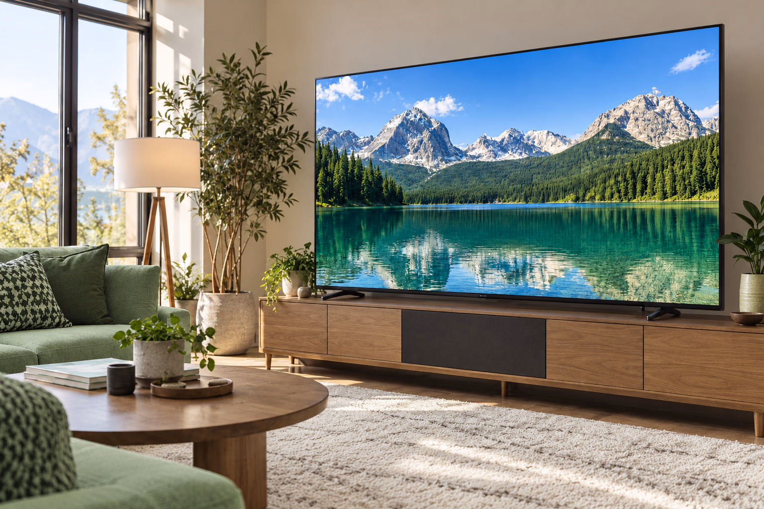 Clean rainbow waves from televisions after enhancement